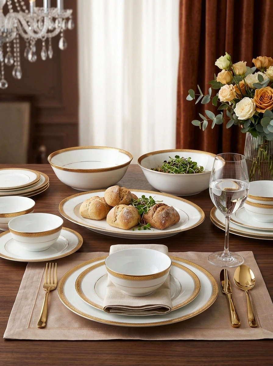 Signature Gold Dinner Set 61 Pc